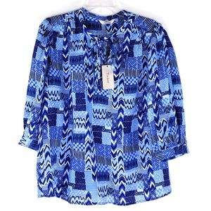 * *Store Closing Sale* Tucker The Tassle Blouse Aqua Wave Tops Silk